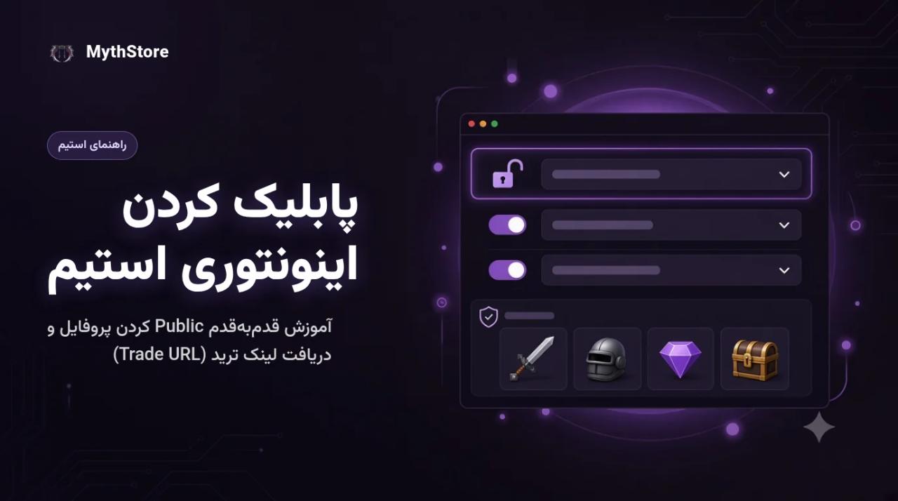 آموزش Public کردن اینونتوری استیم و ثبت لینک ترید در میت استور