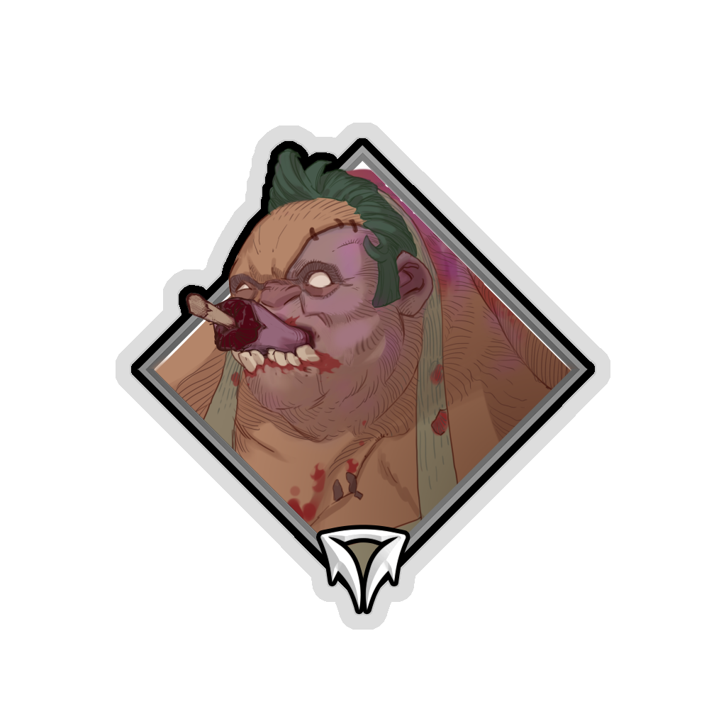 Gold Crownfall Sticker - Pudge (Eating)