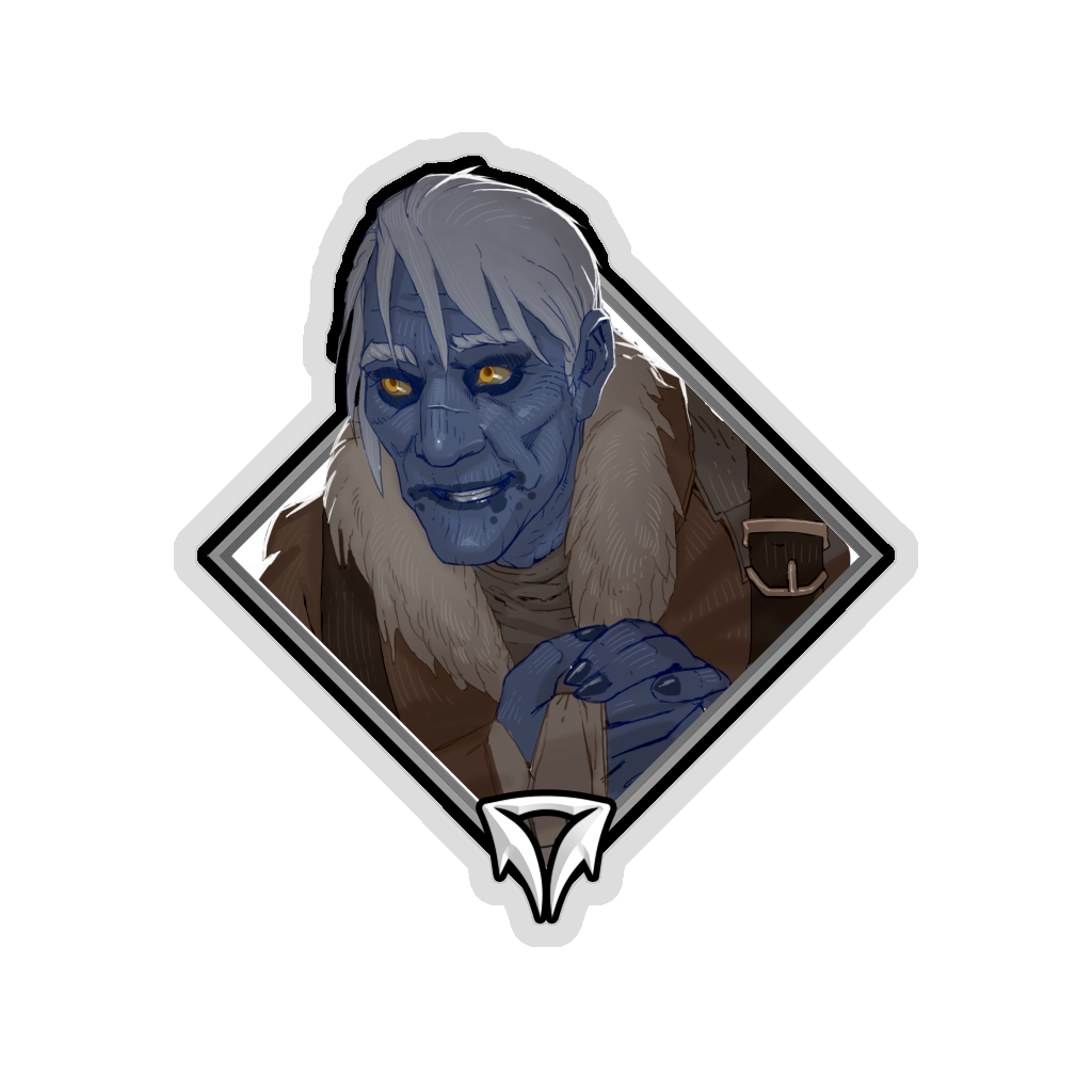 Gold Crownfall Sticker - Nezzo the Merchant